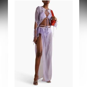 NEVER WORN Christopher esber purple sheer skirt and long sleeve top